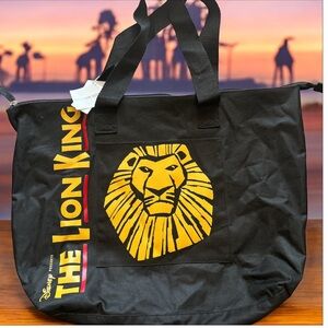 Disney The Lion King Broadway VIP‎ Zip Tote Bag Black Yellow Logo NWT